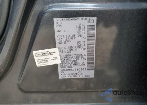 2014 Nissan Pathfinder S z USA, uszkodzony, nr VIN 5N1AR2MM0EC630265